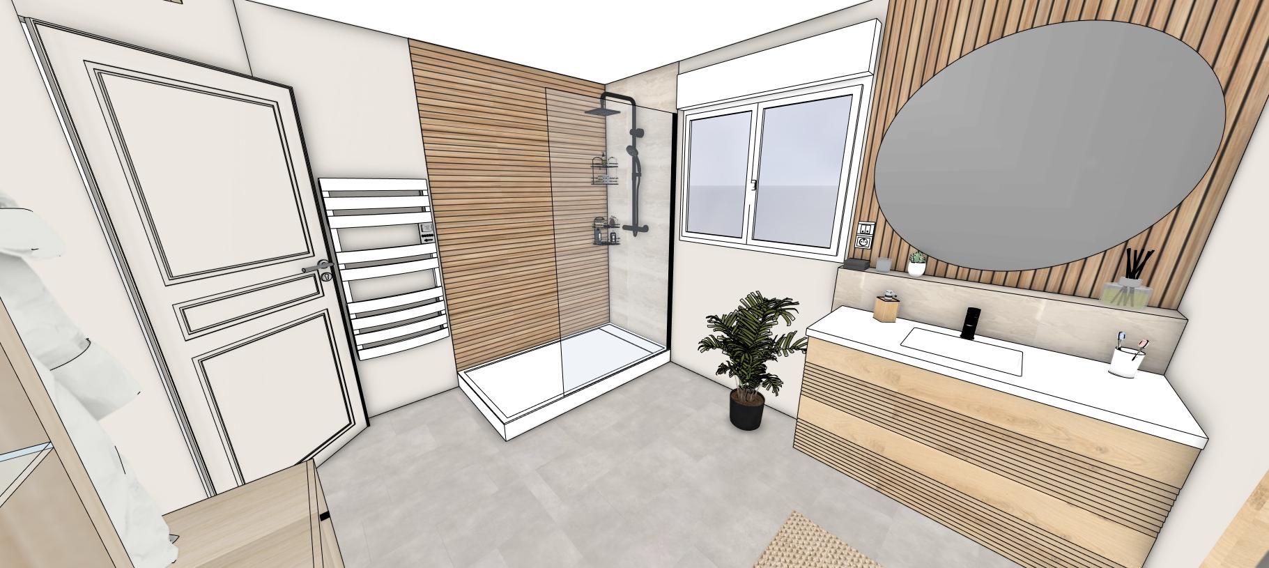 Rénovation Salle de Bain & Travertin - Vue 2