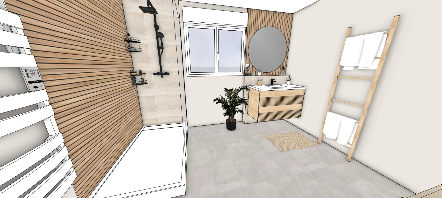 Rénovation Salle de Bain & Travertin - Vue 1